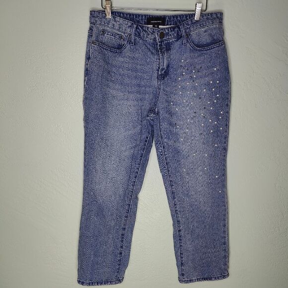 Who What Wear Vintage Wash Beaded Jean Denim - Picture 1 of 7